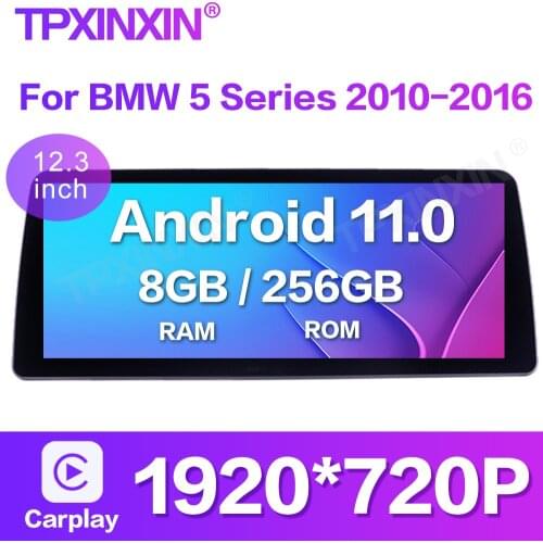 12.3" Touch Screen Android 10 For BMW 5 Series F10 F11 2010+ Car Radio Automotivo Head Unit Car Dvd Multimedia Player GPS 4G BT