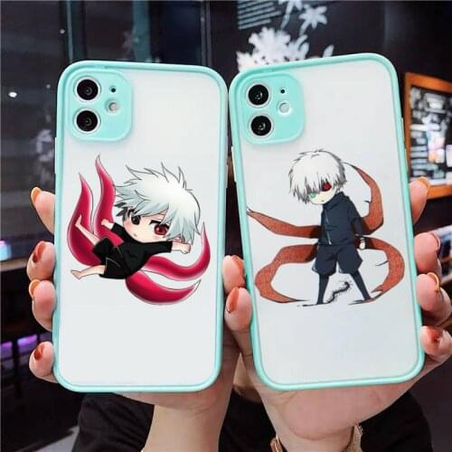 Tokyo Ghoul Phone Case For iPhone 12 11 Mini Pro XR XS Max 7 8 Plus X Matte transparent blue Back Cover