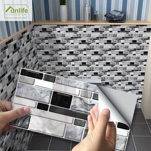 Black Marble Tile Wall Sticker For Kitchen Bathroom Backsplash Decoration Wallpaper Waterproof Adhesive Vinyl Tiles Brick Decals