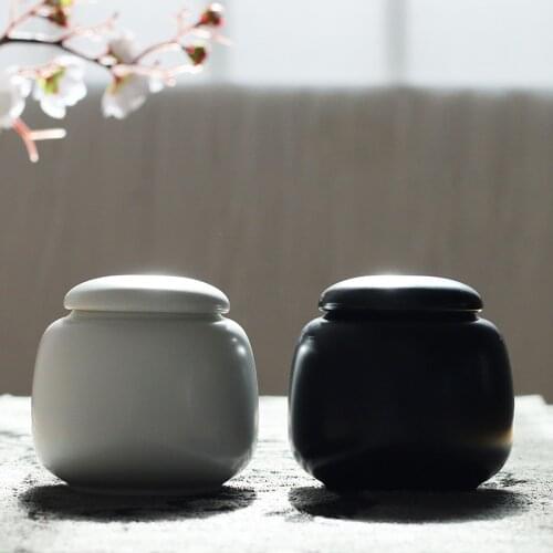 Travel Tea Caddy Ceramics Puer Tea Tea Storage Box Tea Jar Candy Jar Container Storage Box for Home Use Small Storage Chests