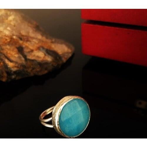 Dr Stone Natural Stone Women 'S Agate Stone Silver Plated Ring KRB287 372884464