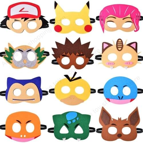 Pokemon pikachu Charmander Psyduck Squirtle cosplay party mask for children birthday party decoration Halloween ornaments gifts