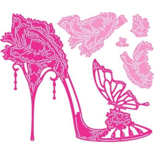 JMCRAFT High Heels With Beautiful Flowers #3 Metal Cutting Dies DIY Scrapbook Handmade Paper Craft Metal Steel Template Dies