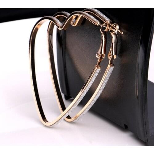 Fashion Heart Jewelry Crystal Hoop Earrings for Women Christmas Valentines Day Gift Jewelry Accessories Trendy HJUEY 383836