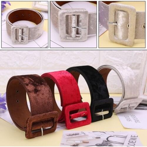 FashionNew Design Fashion Wide Belt Female Dress Belts Decorate Waistband Velvet Belt