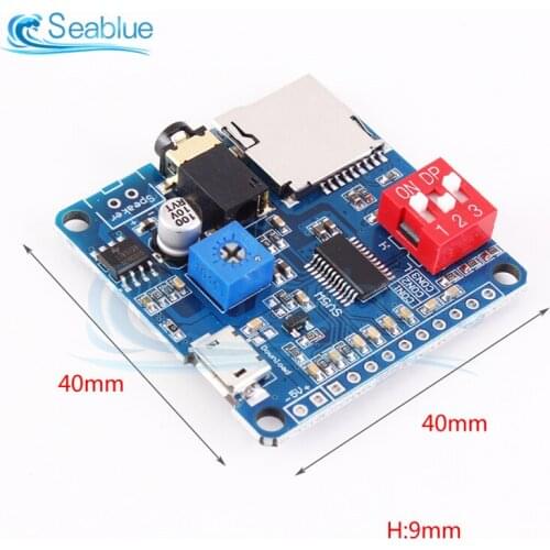 For Arduino 5W Voice Playback Amplifier Module MP3 Music Player SD/TF Card Integrated UART I/O Trigger Class D