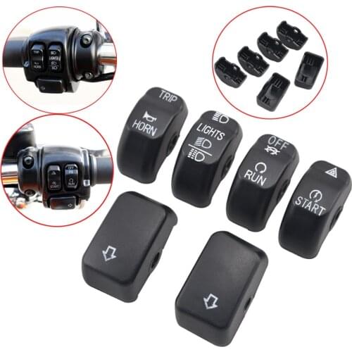 Motorcycle Black Hand Control Button Housing Cap Switch Cover For Harley 14-later XL, 12-17 Dyna ,11-15 Softail Fat Boy