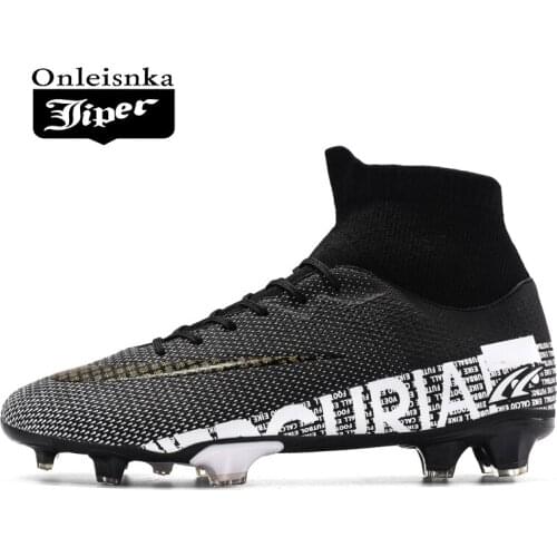 Men Soccer Shoes Adult Kids TF/FG High Ankle Football Boots Cleats Grass Training Sport Footwear 2020 Trend Mens Sneakers 35-45