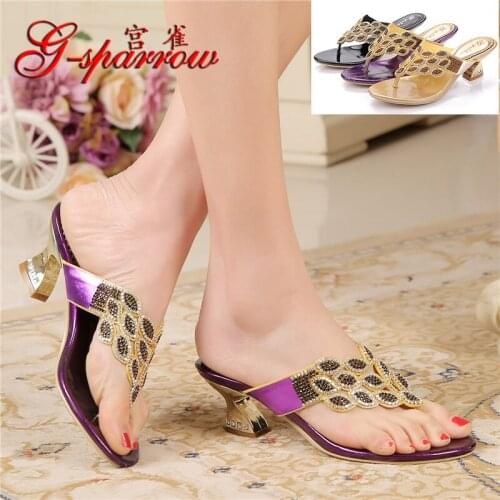 2018 New Womens Slippers Summer Diamond Flip Flops Rhinestone Luxury Wedding Shoes For Bride Discount