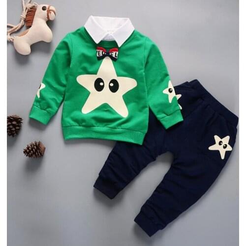 Autumn Infant Clothing Sports Big Stars T-shirt Pants 2pcs/Sets Children Toddler Tracksuit Baby Boys Girl Clothes Suit 1-5 Years