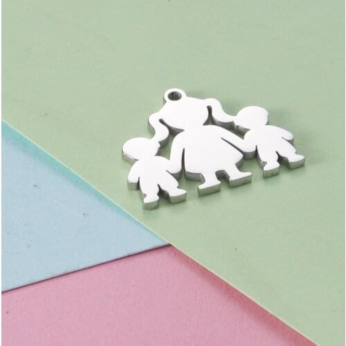 DIY mothers and childrens lettering jewelry pendant 50pcs 2021 new mirror stainless steel mothers day jewelry accessories