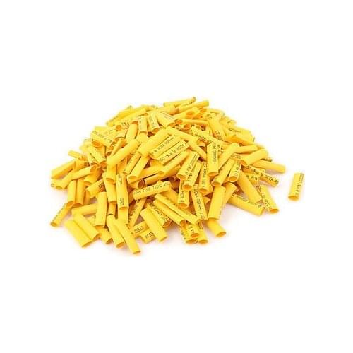 Yellow 6mm Dia 2:1 Polyolefin Heat Shrink Tubing Shrinkable Tube 30mm 270pcs