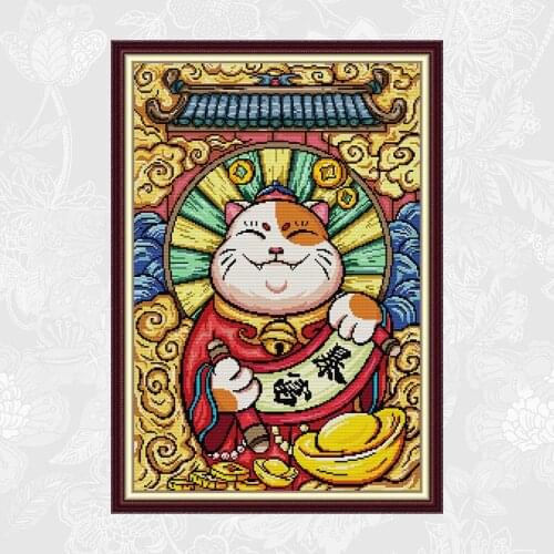 Get Rich Cross Stitch Printed Canvas 11CT 14CT DIY Embroidery Sets Home Crafts Needlework Cross-stitch Semi-finished Kits