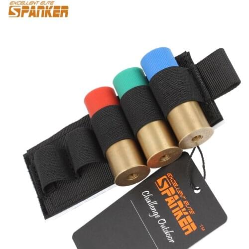 EXCELLENT ELITE SPANKER Tactical 5 Rounds Shotgun Holder Magic Tape with Back Hunting Military Equipment Webbing