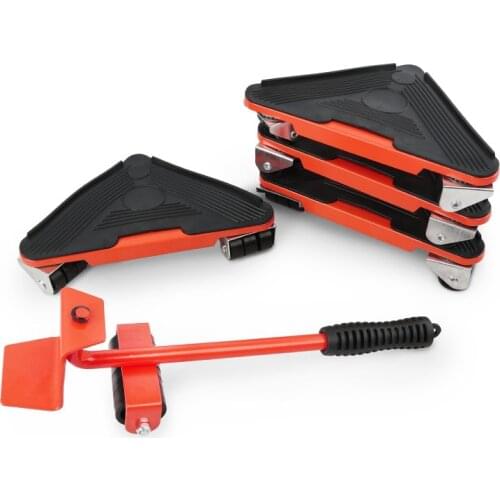 5Pcs Professional Furniture Transport Lifter tool Set Heavy Stuffs Moving Hand Tools Set Wheel Bar Mover Device