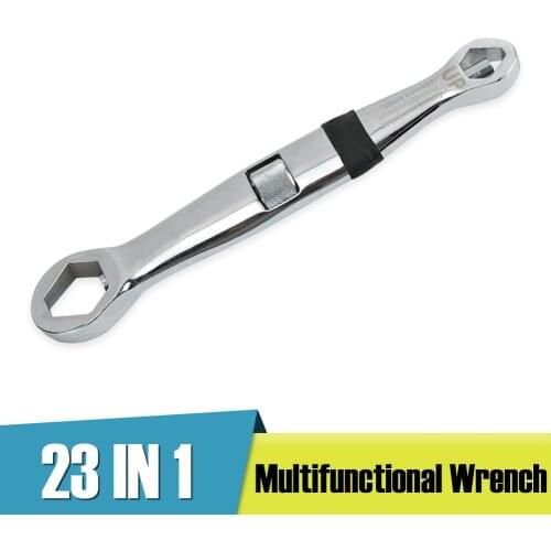 23 in 1 Adjustable Universal Multifunctional Wrench Telescopic Adjustable Spanner Fexible Type Wrench for Car Repair 7-19mm Tool