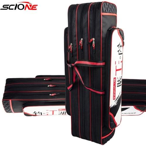 Fishing Gear Bag Waterproof Fishing Rod Bag Multifunction Receives Big Belly Fishing Bag Shoulder Bag Fishing Gear Bag XA150G