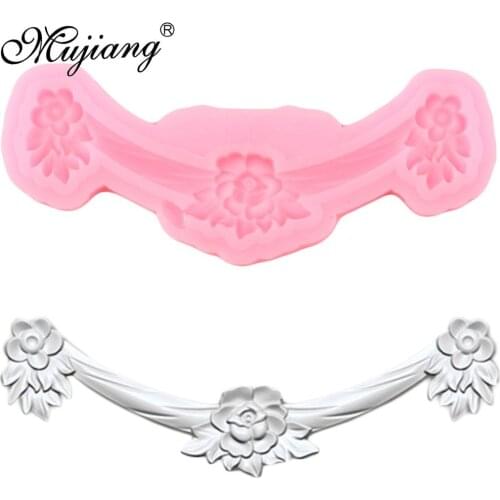 DIY Flower Cake Border Silicone Mold Cupcake Fondant Molds Wedding Cake Decorating Tools Candy Clay Chocolate Gumpaste Moulds