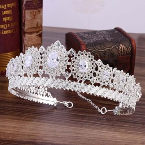 FORSEVEN Fashion Round Crystal Noiva Diadem Zircon Rhinestone Tiaras and Crown Wedding Bride Coronal Headpiece Hair Accessories