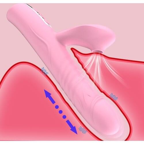 Telescopic Dildo Vibrator G-Spot Sucking Vibrator Clitoris Stimulator Vaginal Massager Sex Toys for Women Female Masturbation