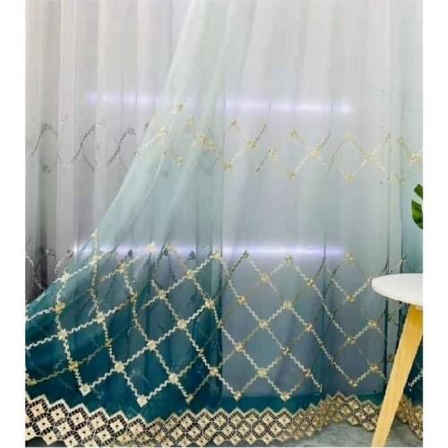 Nordic Style Gradient Color Tulle Water-soluble Embroidery Tulle for Living Room Bedroom Decoration Tulle Embroidery Home Custom