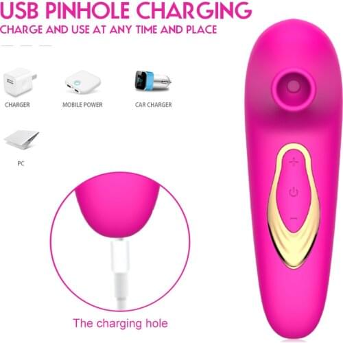 USB Charge Powerful Clit Sucker Vibrator Tongue Vibrating Nipple Sucking Clitoris Stimulator Etotic Sex Toys Women Masturbator