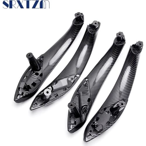Door Inner Handle For F30 F32 BMW 3 Series 2012-2019 Carbon Fiber Color Interior Handle Cover Replacement Front Rear Left Right