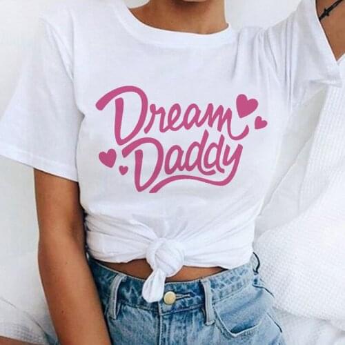 2021 New Simple T shirt I Love Daddy Letters printed Female t shirt Round neck Short Sleeve t-shirt Ladies Womens T-shirt