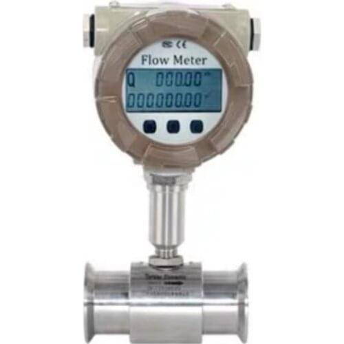 1"/DN25 turbine flow meter liquid gasoline diesel methanol 50.5mm clamp connection 24V LCD display water meter 4-20mA