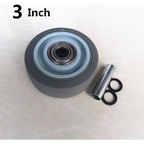 3 Inch Caster Tpr Grey Single Wheel Flat Edge Universal Brake Wear Resistant Driver Cart