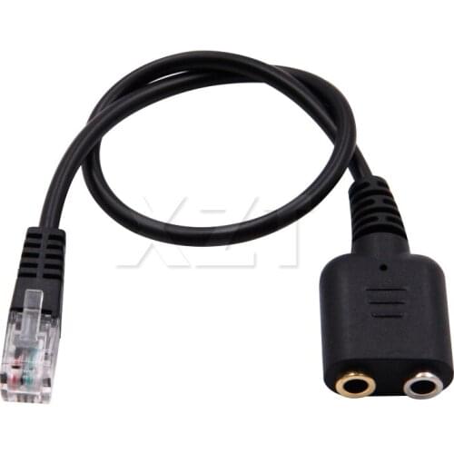 New 1PC headphone adapter Dual Audio Jack RJ9 Plug Adapter Convertor Cable for PC Computer Headset Telephone Female to Male
