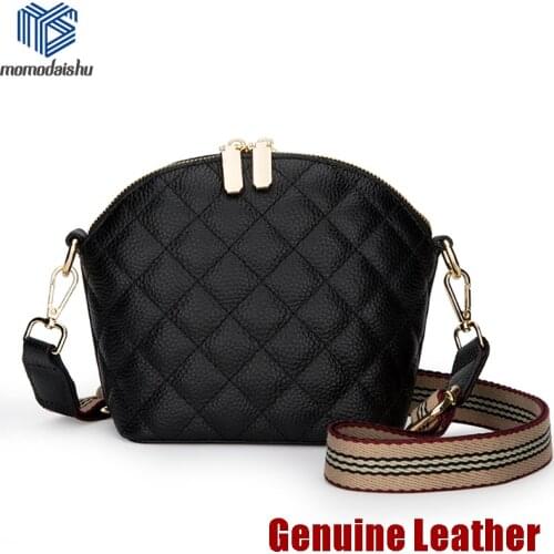 2021 Womens Small Messenger Handbag Bucket Crossbody Bags Female Vintage Semicircle Shouder Soft Genuine Leather Shell Bag
