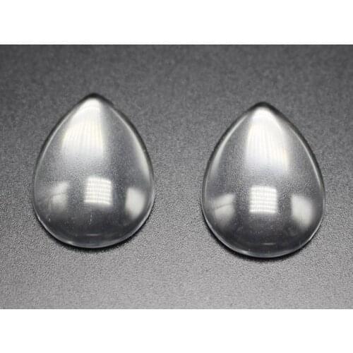 25 Transparent Clear Teardrop Dome Flatback Glass Cabochon 18X25mm