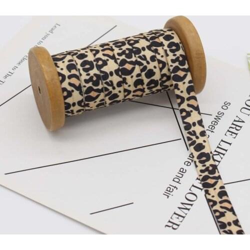 2Yards Leopard Printed Elastic Webbing DIY Sewing Craft Elastic Band Hemming Belt For Pants Lace Hat Decoration