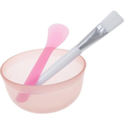 3Pcs Makeup Beauty DIY Facial Face Mask Bowl Brush Spoon Stick Tool Kit Homemade C1FF