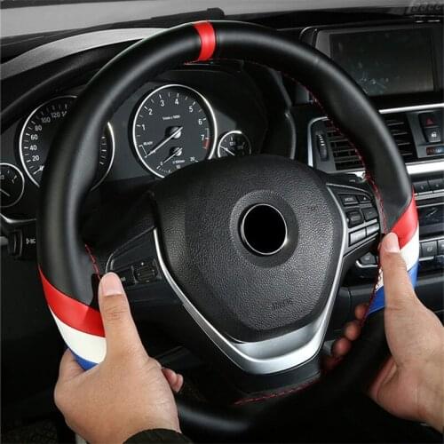 38cm Four Seasons Universal Microfiber Leather Sport Style Durable in Use Leather Braid Steering Wheel Cover Car Accessories