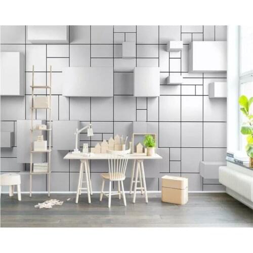 Beibehang 3d stereo custom wallpaper modern new Chinese cube fashion brick wall TV background wall decoration wallpaper mural
