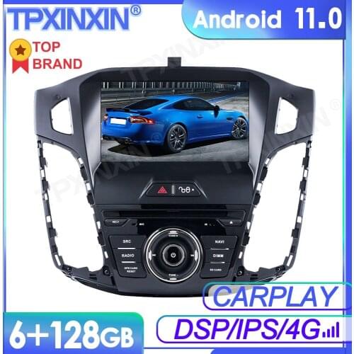 6+128G Android 11 For Ford Focus 2012-2014 Car Multimedia Player GPS Navi Audio Stereo Screen DVD Head Unit Tape Recorder