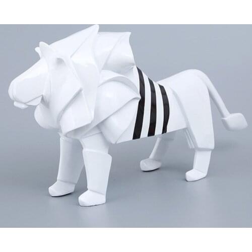 64CM BIG STRIPE LION STATUE ANIMAL LION ARTS SCULPTURE RESIN CRAFTS MODERN BIRTHDAY GIFT FOR WEDDING HOME DECORATION R4037