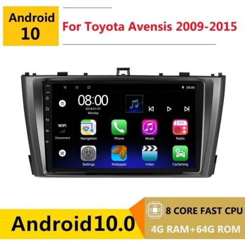 2 din android 10 car radio auto stereo for Toyota Avensis 2008 2009 2010 2011 2012 2013 15 navigation GPS DVD Multimedia Player