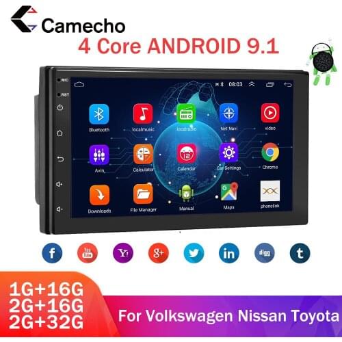 Camecho 2Din Stereo Radio 7'' Capacitance Touch Screen Car MP5 Player With Bluetooth WIFI GPS Navigation FM Support Rear View