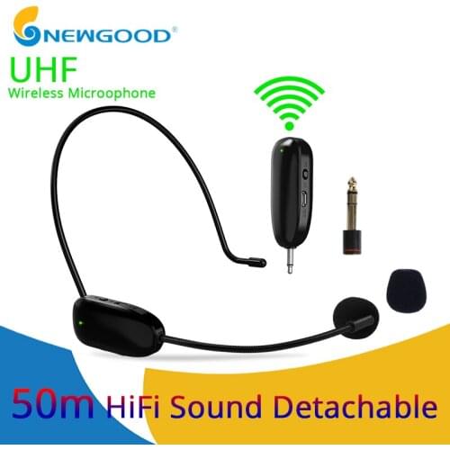 UHF Wireless Microphone Speech Headset Megaphone Mobil Phone Mic For Loudspeaker Teaching Meeting Guide Microphone for computer