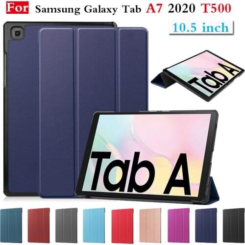Case For Samsung Galaxy Tab A7 T500 T505 10.5inch Smart Cover Funda Ultra Slim Magnetic Folding Skin Stand Shell+Pen