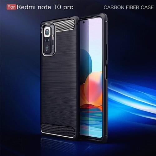 For Xiaomi Redmi Note 10 Pro Case Carbon Fiber Shockproof Armor Case For Redmi Note 10 Pro Cover For Redmi Note 10 5G Note 10S