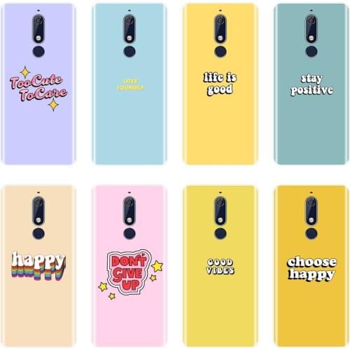 Back Cover For Nokia 7.1 6.1 5.1 3.1 2.1 Plus Silicone Soft Yellow Quote Pink Purple Phone Case For Nokia 7.1 6.1 5.1 3.1 2.1