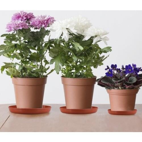 Flower Pot Mat Plant Saucers 6pcs Tray Planter Pallet Balcony Simple For Home Garden High Quality Red Round Plastic Cushion