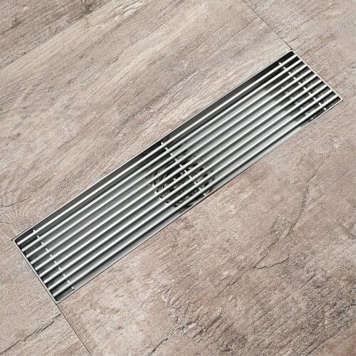 30*7CM Long Strip Floor Drain 304 Stainless Steel Odor-resistant Shower Drain Brushed Large Flow Linear Channel Floor Drain