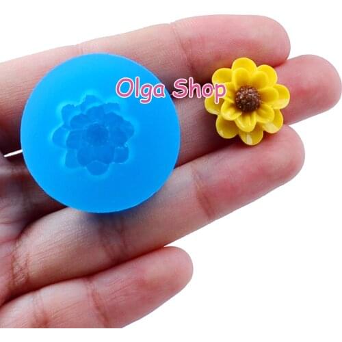 HYL014 15.5mm Flower Silicone Mold Fondant Cake Decoration Candy Resin Clay Earrings Necklace Craft Soap Candle FOOD SAFE
