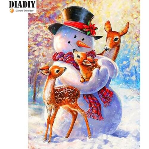 Full Square&round drill 5D DIY Diamond embroidery snowman,deer,winter Diamond Painting Cross Stitch Rhinestone Mosaic decor gift