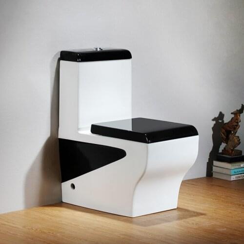 European-style square large seat domestic toilet color black conjoined ceramic water-saving siphon seat toilet
